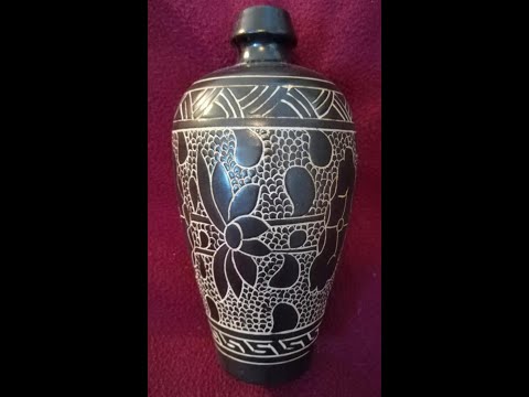 磁州窑/灵武窑，宋代/西夏梅瓶，宋代磁州窑/ 西夏/西夏灵武窑黑釉剔