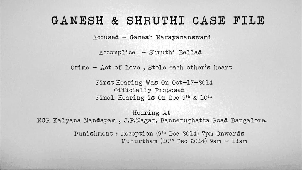 Wedding Invite Ganesh Shruthi You Wedding Invite Ganesh Shruthi