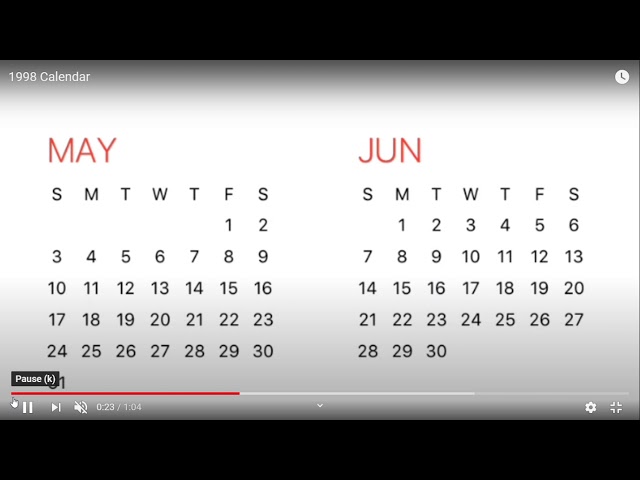 17 1998 Calendar - YouTube