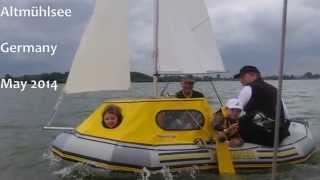 Intex Mariner with sail and cabin, fun for small and tall!