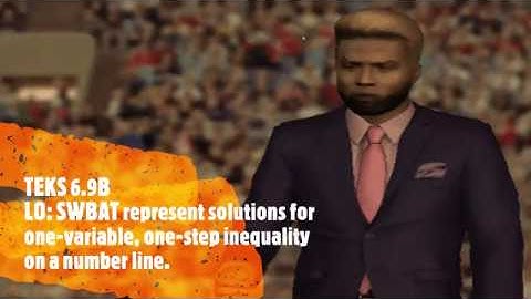 TEK 6.9B -  represent solutions for one-variable, one-step inequalities on number lines