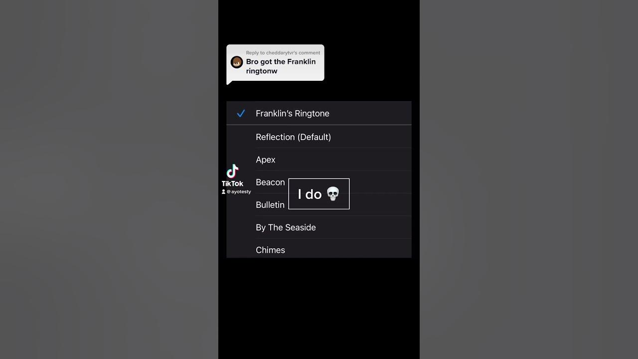 Bro got the Franklin’s Ringtone 💀
