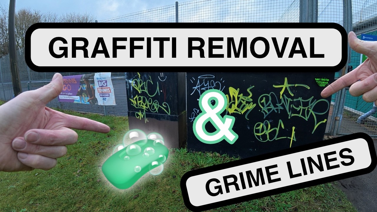 Graffiti removal 👉 along with cleaning grubby  road signs  4K Basingstoke.