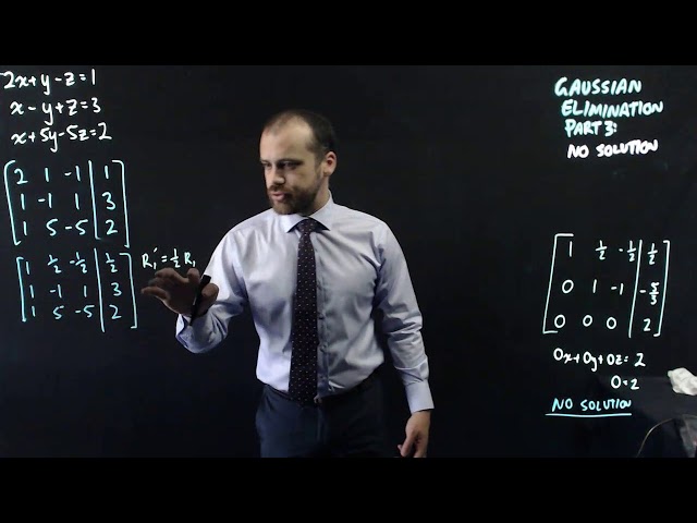 Gaussian Elimination part 3: systems resulting in No Solution