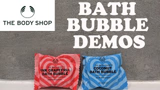 The Body Shop Bath Bubble Demos & Review/Coconut & Pink Grapefruit - Youtube