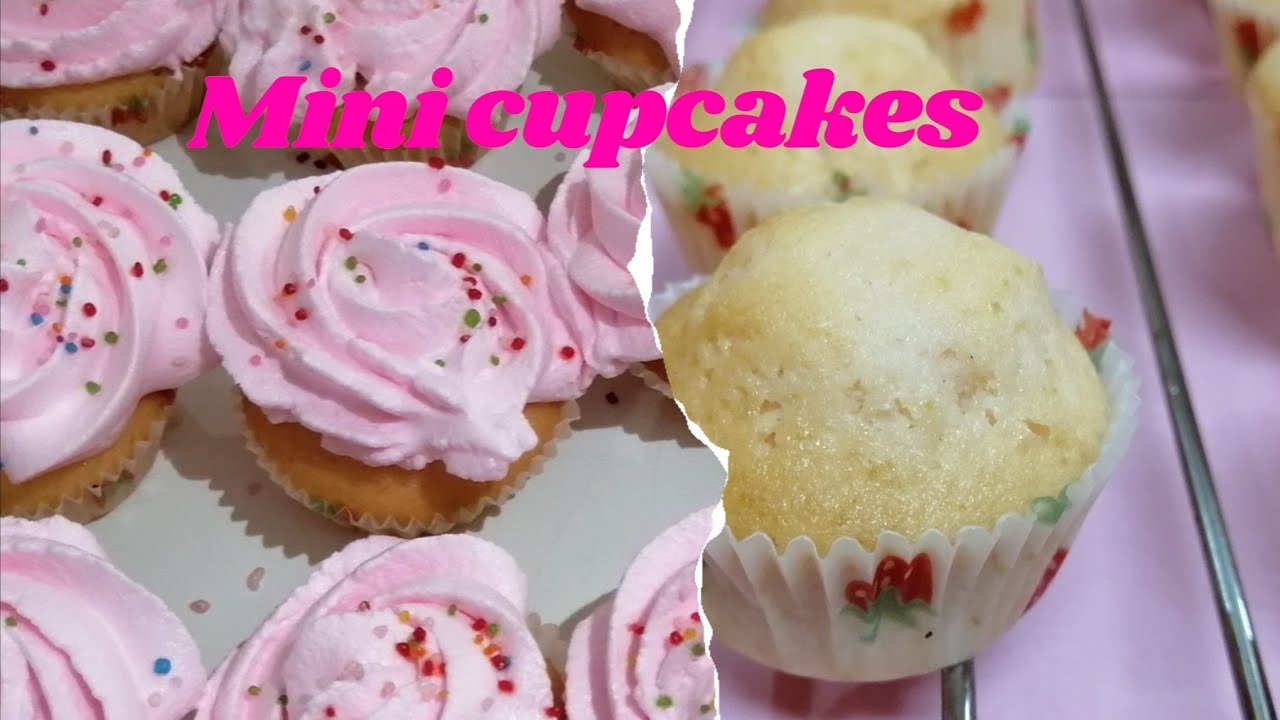 Mini Cupcakes | Mini Raspberry Cupcakes with frosting - YouTube