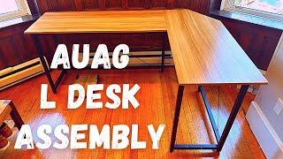 AuAg Modern 66.5 inch L Shaped Home Office Desk Assembly Instructions