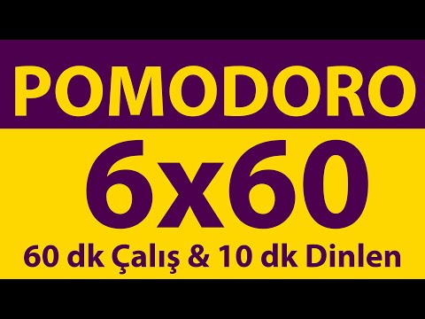 Pomodoro Tekniği | 6 x 60 Dakika | 60 dk Çalış & 10 dk Dinlen | Pomodoro Sayacı | Alarmlı | Müziksiz