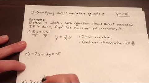 Identifying direct variation equations