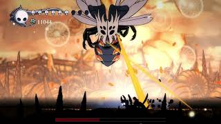 Hollow Knight: Ancient Aspid (nail only, no charms)
Pretty good boss all in all. Weird and at times unintuitive, and perhaps its just a bit too hard for its own good, but the more I play this boss the more I like it.
Some notes: in phase 1, you can just run up to where phase 2 starts at any time to skip it, but any damage you didnt deal will have to be dealt there (phase 3 doesnt start until half HP no matter what). Healspots a pretty sparse here, but you can slip some in if you dodge laser early. If striking from below, aim for the tip of its butt, as it can and will swipe you with the legs if youre any closer up than that.
Phase 2 has an attack where shotgun blasts of 5 lasers pelt you up to 5 times. Of all the attacks the boss has, this one feels possibly the most luckbased, it didnt happen in this fight but sometimes it feels like itll get you no matter what you do. Theres 2 variants of bullet hell, sweeping and a wild one. The sweeping bullet hell has a big blindspot at the side to heal in (dont go too far, leaving the cone entirely ends the attack early and has it blow a quick laser at you) and the wild one seems to aim most of its bullets roughly at you, so it seems best to keep moving during it rather than hunkering down and dodging in one spot.
Phase 3 introduces 2 main new moves, the first is the rapid and then sweeping spread laser. This one took the longest to figure out, but doing what I do works *most* of the time. You can heal or get a punish after it. The other is 3 variations of going grounded. The explosive one is the other move I feel is most BS, sometimes youre just going to get blown up. While grounded, it likes to jump 5 times, sometimes less if its positioning is awkward. It feels like jump 1, 3, and 5 are aimed at you but Im not 100% sure. Again, can heal as it lifts back off into the air. Hollow Knight: Ancient Aspid (nail only, no charms)
