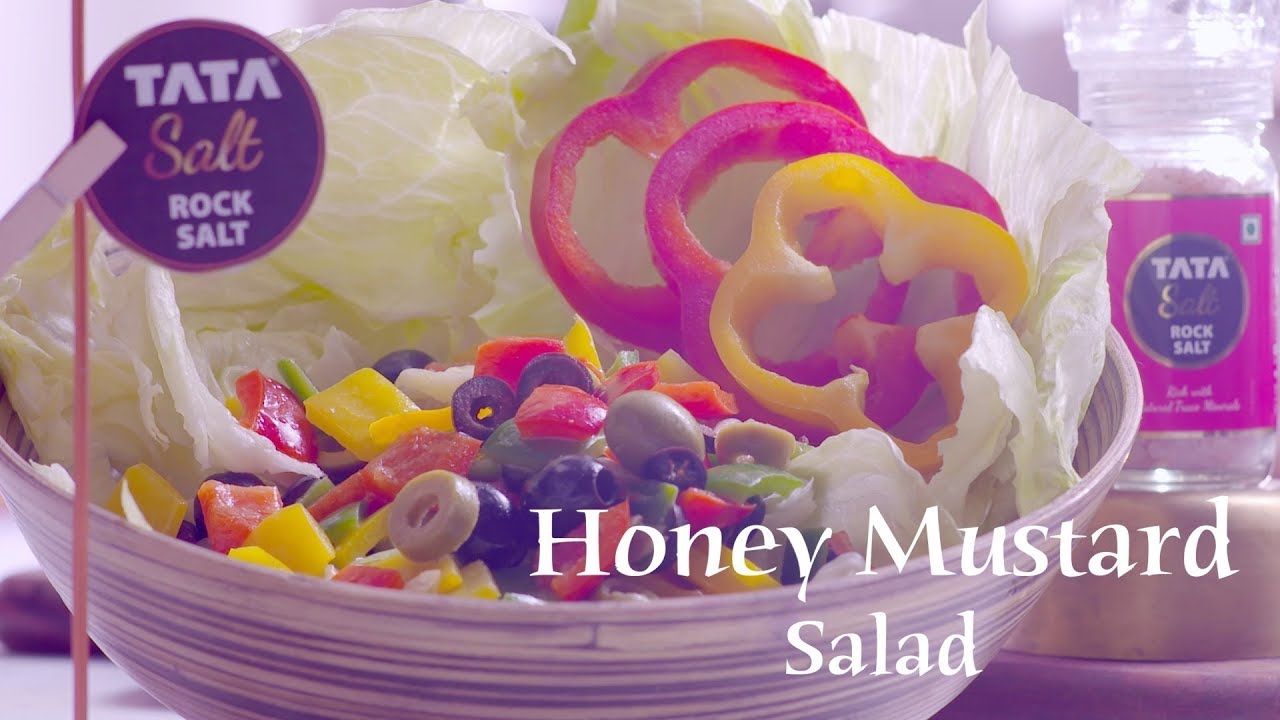 BEST Honey Mustard Salad | Himalayan Rock Salt Honey Mustard Salad | Healthy Vegetable Salad Recipe | India Food Network