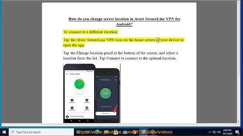 Change server location in Avast SecureLine VPN for Android
