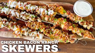 These CHICKEN BACON RANCH SKEWERS were one of the BEST GRIDDLE RECIPES that we've made in a while!