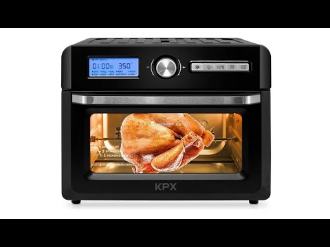 KPX Air Fryer Toaster Oven UL Listed Pizza Oven Dehydrator 20 Quart 10-in-1 Convection Oven Combo Broiler 1500W LED Display & Control Dial Slow Cooker and Keep Warm Renewed Roaster 7 Accessories with Recipe Cookbooks Rotisserie 