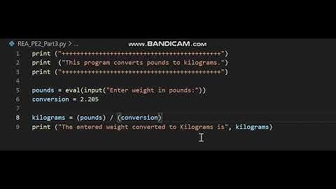 Python Beginners: Converting pounds to Kilograms