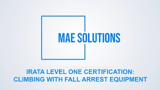 IRATA Level 1 - Fall Arrest Equipment