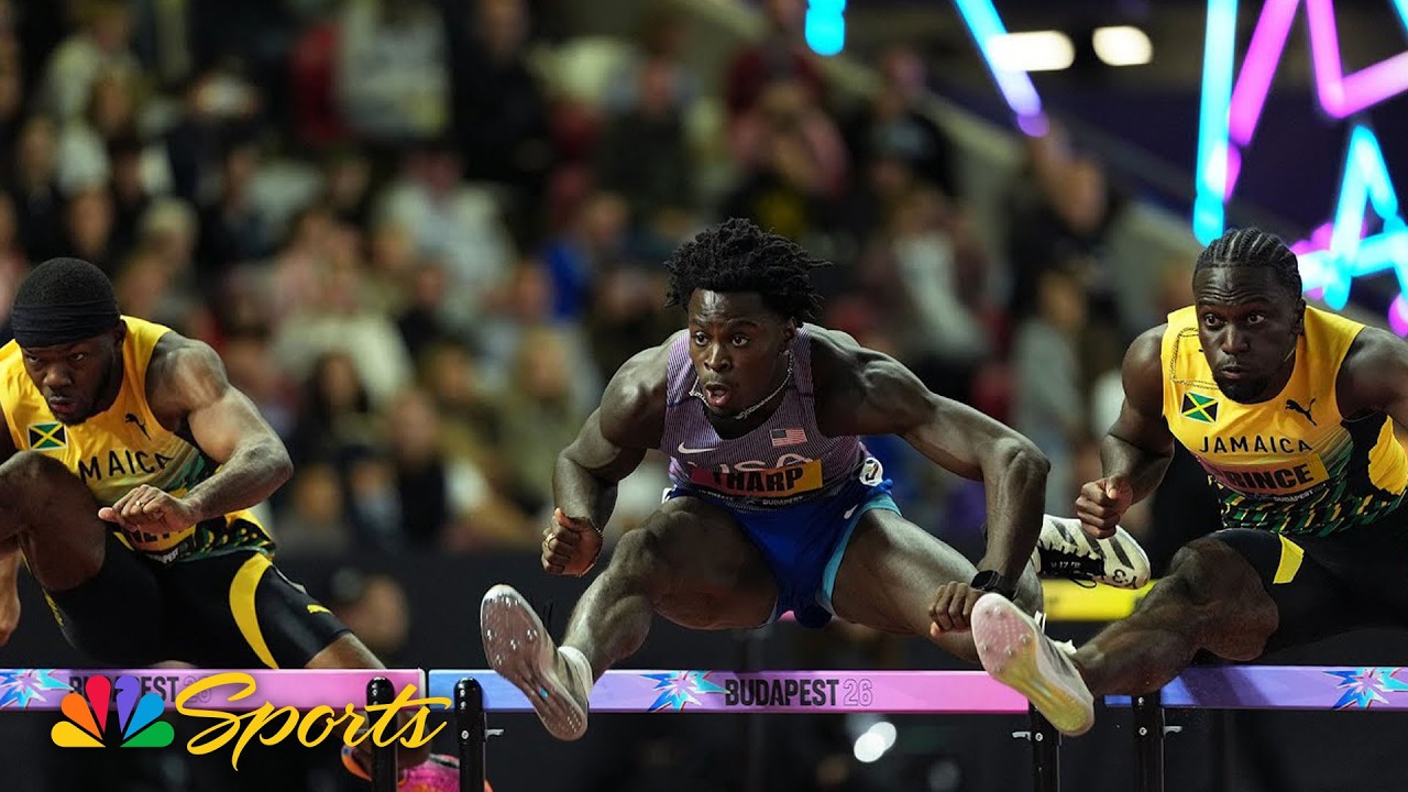 PHOTO FINISH decides epic 110m hurdles final between Americans Tharp and Tinch | NBC Sports