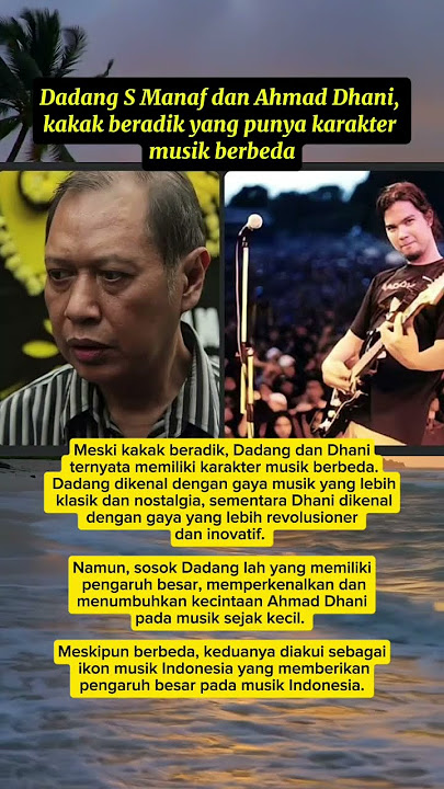 dadang s manaf dan ahmad dhani, kakak adik yg punya karakter musik berbeda #shortsfeed #fypシ゚viral