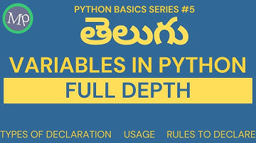 #5 Python Variables In Telugu | Variables In Python Telugu | Python Basics Telugu