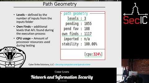 SecIC May 2019: "Fuzzing with American Fuzzy Lop" - Jeff Struik