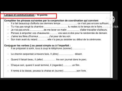 3ème année collège évaluation N1 2ème semestre compréhension et langue الفرض الأول الدورة التانية
