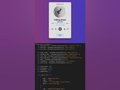 How to make Music Player using html css javascript #shorts - YouTube