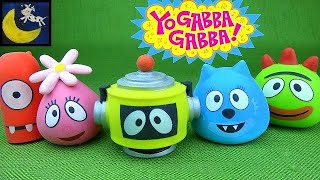 Yo Gabba Gabba Squishy Pals Silly Heads SLIME Toys Collection Muno Plex Foofa Toodee & Brobee Toys!