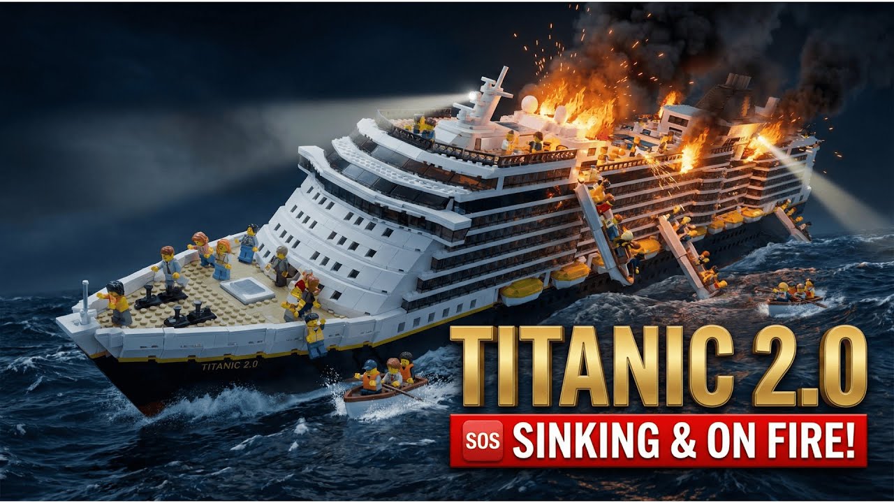 LEGO Titanic 2.0: Ship Sinking & Fire Disaster! (Epic Survival) 🚢🔥