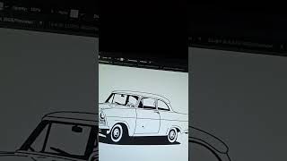 Car Illustration work . vector illustration line art silhouette car art retro car Illustration