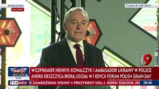 Wicepremier Kowalczyk Ogromnym Eksporterem Zbóż Była Ukraina, Ten Rynek Został Całkowicie Zaburzony