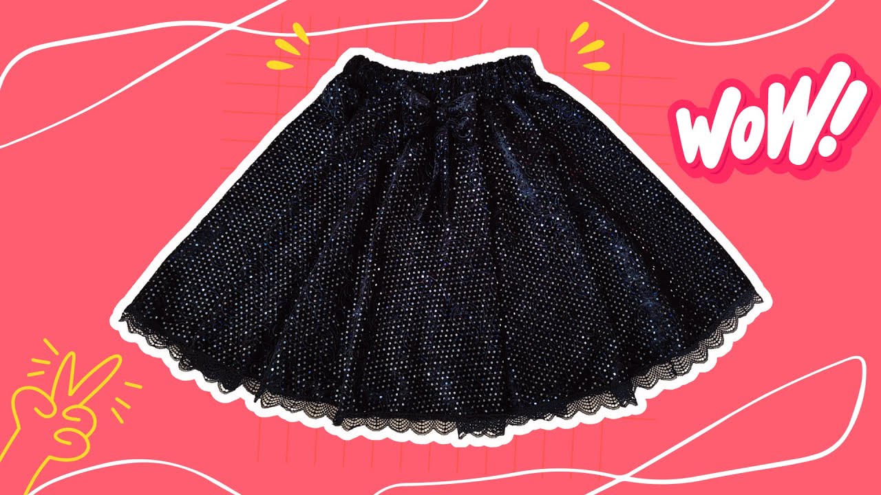 تفصيل تنورة كلوش للأطفال | طريقة قص وخياطة مبتكرة لتفصيل تنورة كلوش كاملة