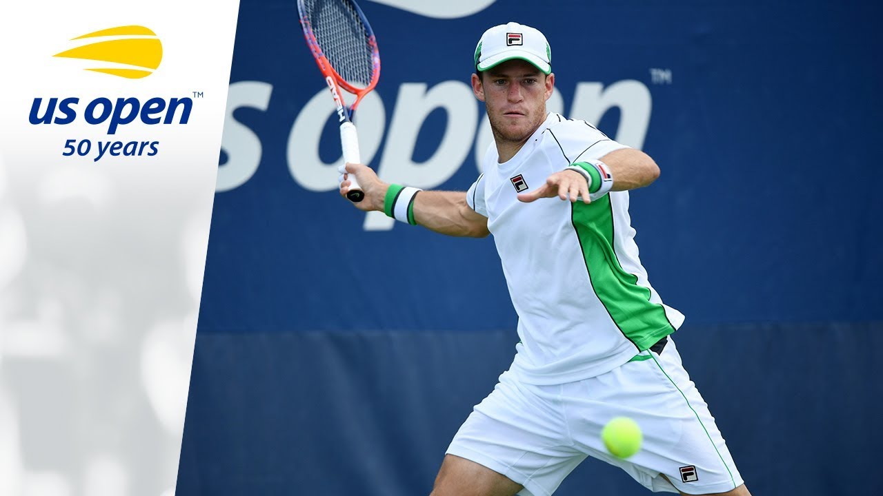 Jeļena Ostapenko, Kei Nishikori and Diego Schwartzman on The 2018 US Open Tennis Practice Courts.