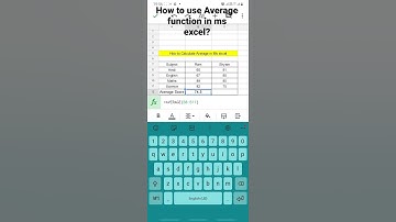 Average Function in MS EXCEL - Simple steps