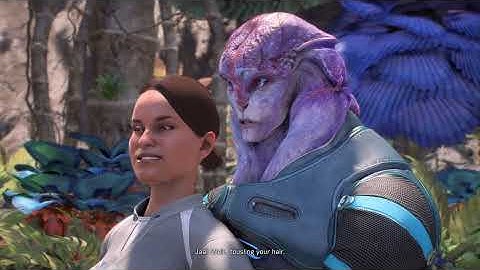 Jaal And Ryder Waterfall Romance Scene: Mass Effect: Andromeda