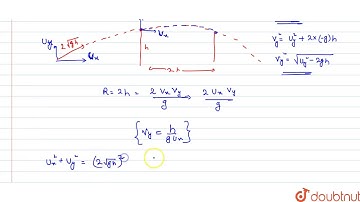 A particle is projected with velocity `2 sqrt(gh)` so that it just clears two walls of equal