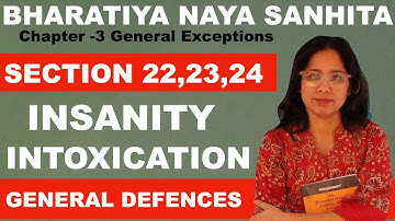 BNS 2023 Sections 22, 23 & 24 Explained | Mental Illness, Intoxication & Criminal Intent