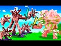 100 DEMODOG ARMY vs MINECRAFT MUTANT CREATURES!