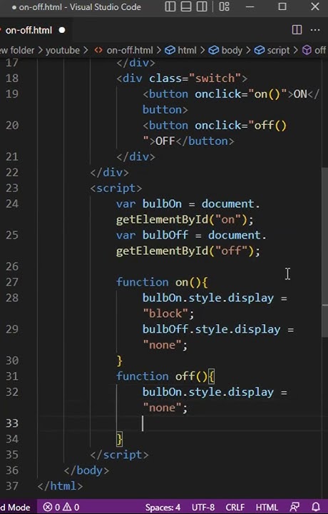 Bulb ON/OFF | HTML, CSS and JavaScript - YouTube