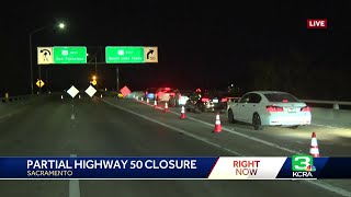 55-hour full closure begins on Sacramento highway connector