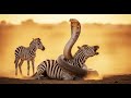 Zebra's fight, Anaconda attack, Panther saves zebra's life