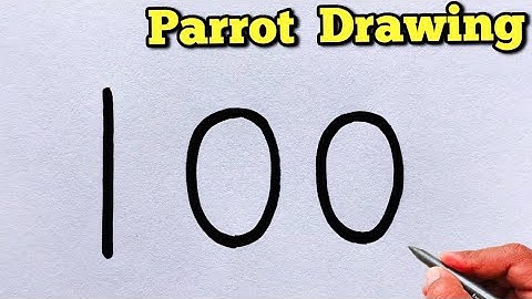 Amazing Parrot Drawing Using Number 100 | Creative & Unique Art Idea
