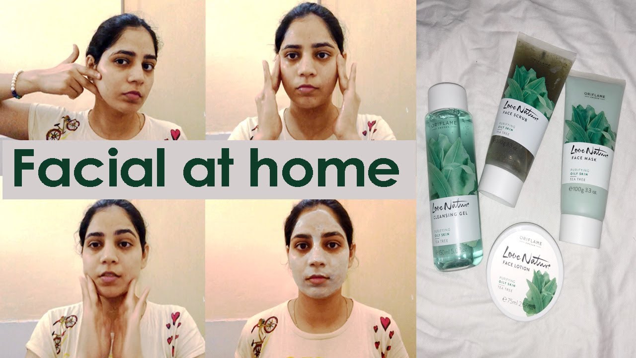 Facial at home Easy get glowing bright skin Oriflame Tea tree