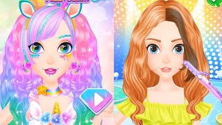 헤어살롱 공주님 미용실 놀이 인형 헤어스타일 화장놀이 게임 unicorn princess makeover hair salon game screenshot 3