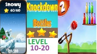 Knock Down Bottles 2 (Bottle Shooting Game 2) SNOWY Gameplay Level 10 to 20(3 STAR) screenshot 2