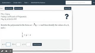Celebrity Finding coefficients on DELTA MATH Wealth