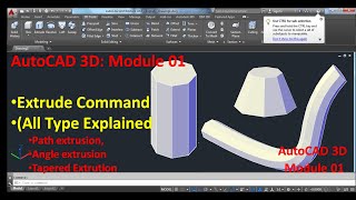 How to Use Extrude Command: AutoCAD 3D, All types (Path, Taper, Direction Extrude Explained in Hindi by Knowledge World Express 195 views 2 years ago 9 minutes, 7 seconds