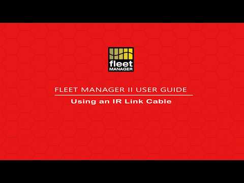 Fleet Manager II User Guide - Using an IR Link Cable