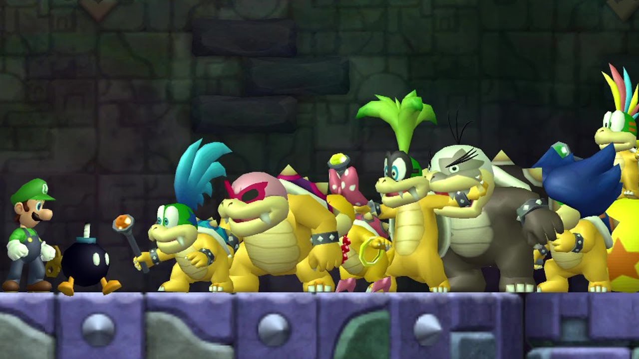 Can Luigi & Bob-Omb Beat All Koopalings At Once in New Super Mario Bros. Wii?