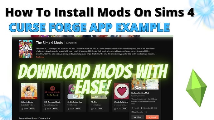 CurseForge on X: This is it: The Sims 4 is officially available on the  CurseForge app! Yes, this means you finally have an official, safe and  curated #TheSims4 Mod Manager. This open