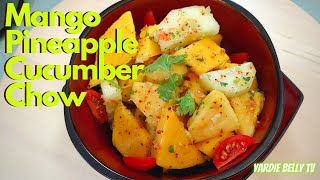 THE ULTIMATE TRINI MANGO CHOW RECIPE | MANGO PINEAPPLE CUCUMBER CHOW screenshot 1